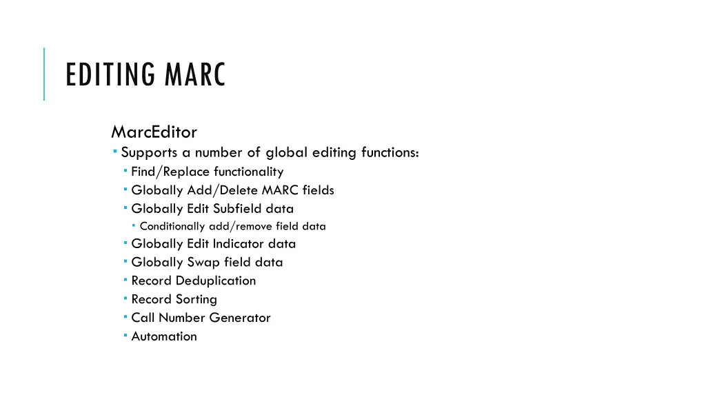 editing marc