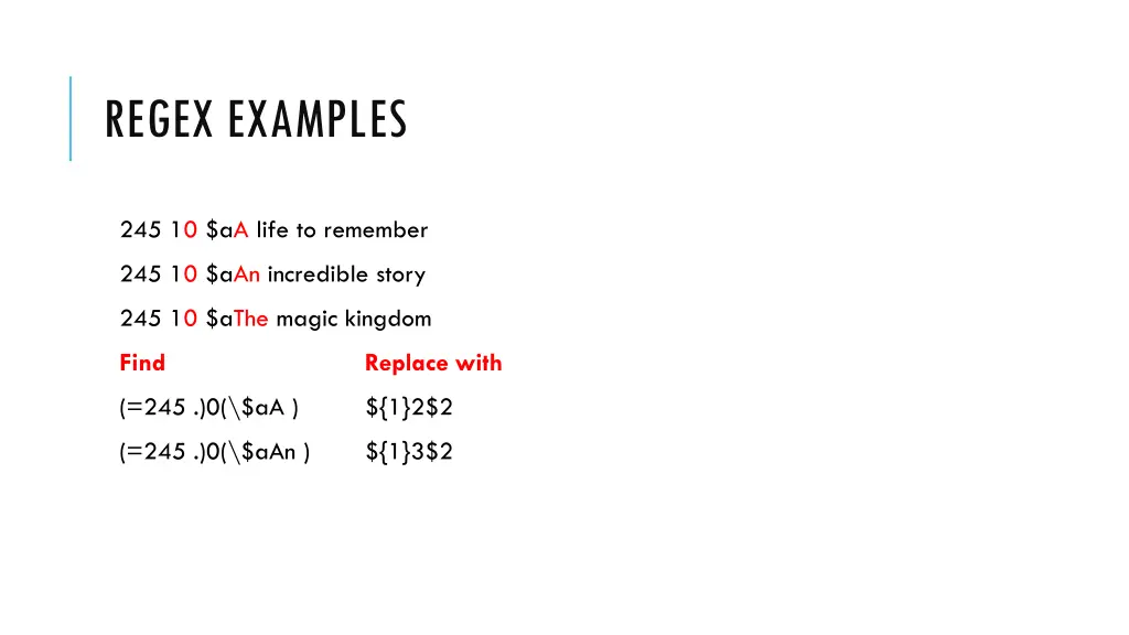 regex examples