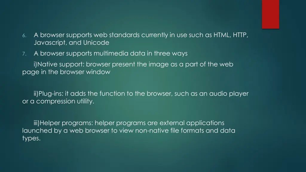 a browser supports web standards currently