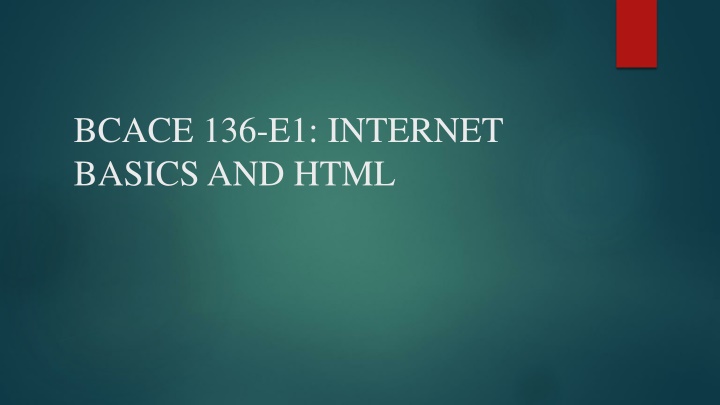 bcace 136 e1 internet basics and html