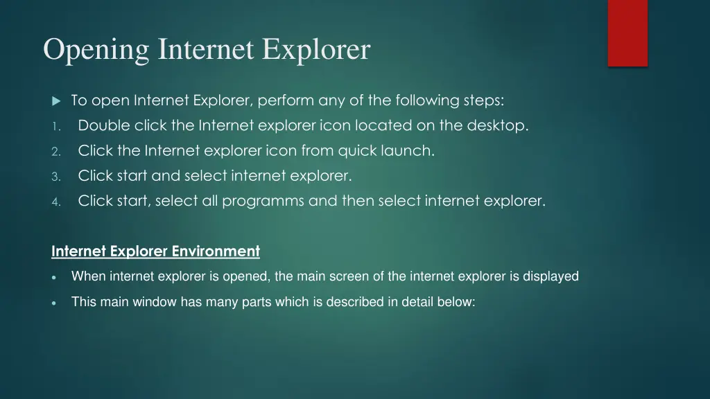 opening internet explorer