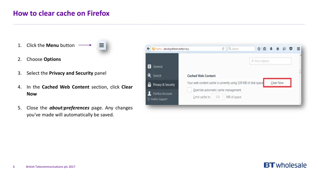 how to clear cache on firefox