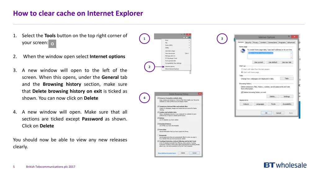 how to clear cache on internet explorer