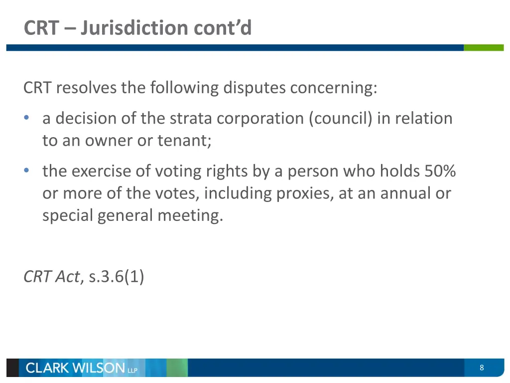 crt jurisdiction cont d