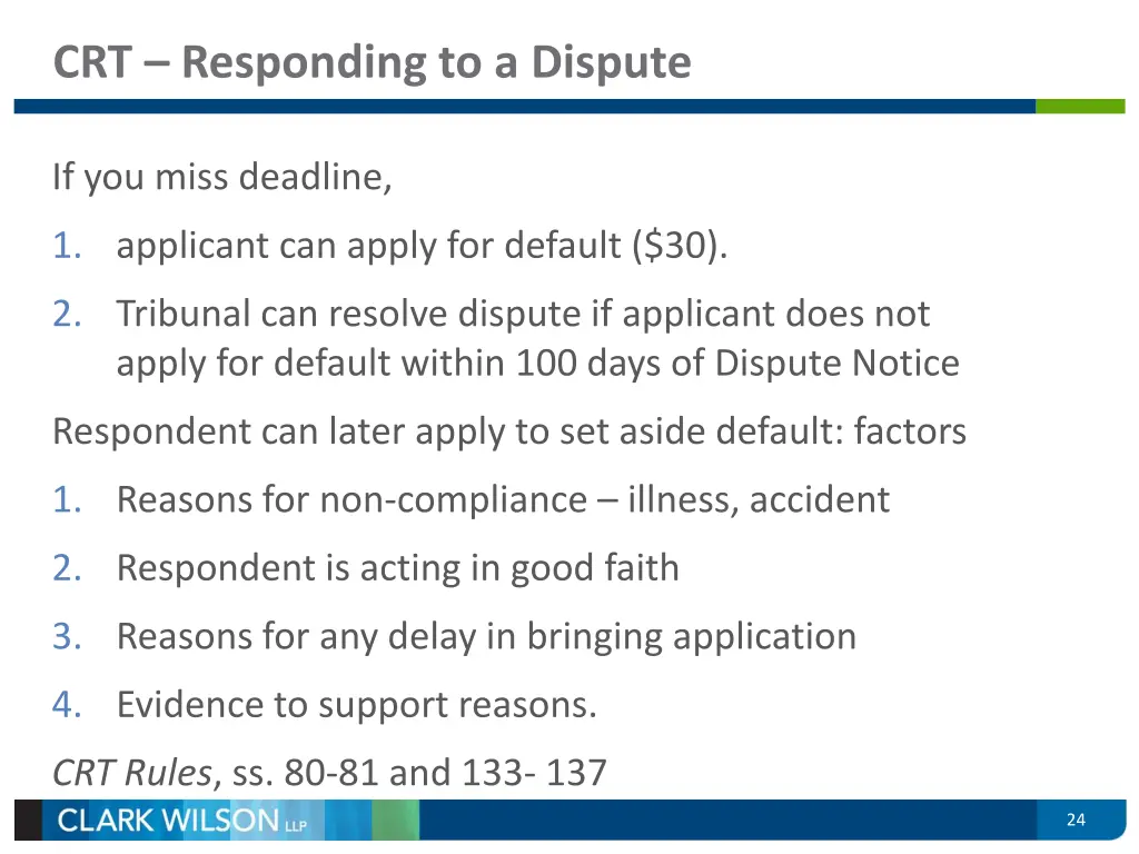 crt responding to a dispute