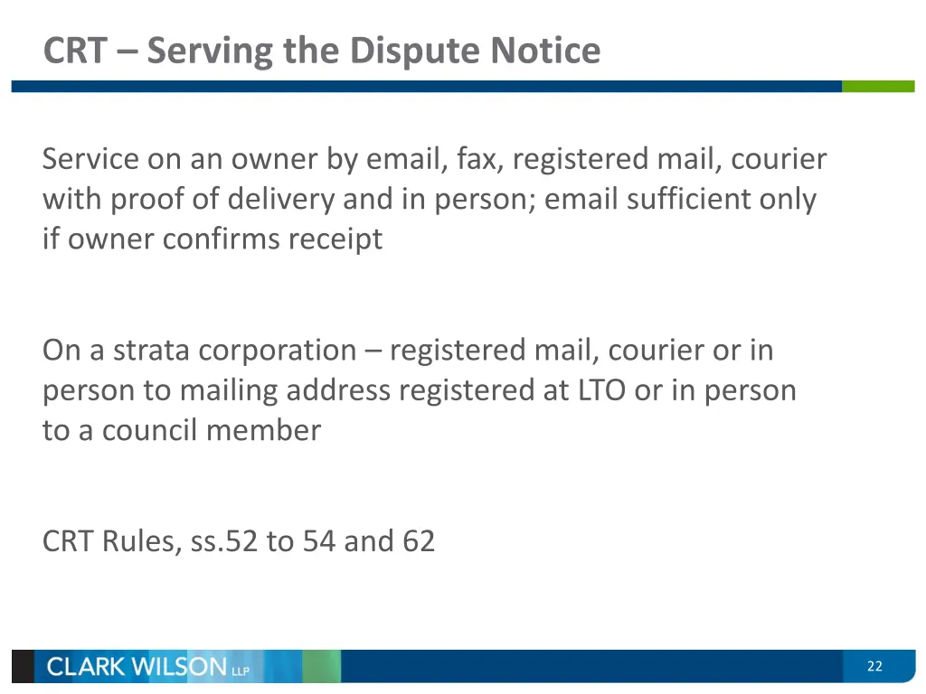 crt serving the dispute notice