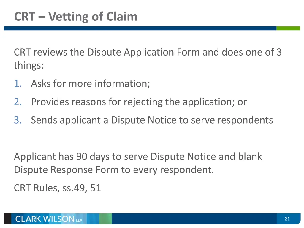 crt vetting of claim