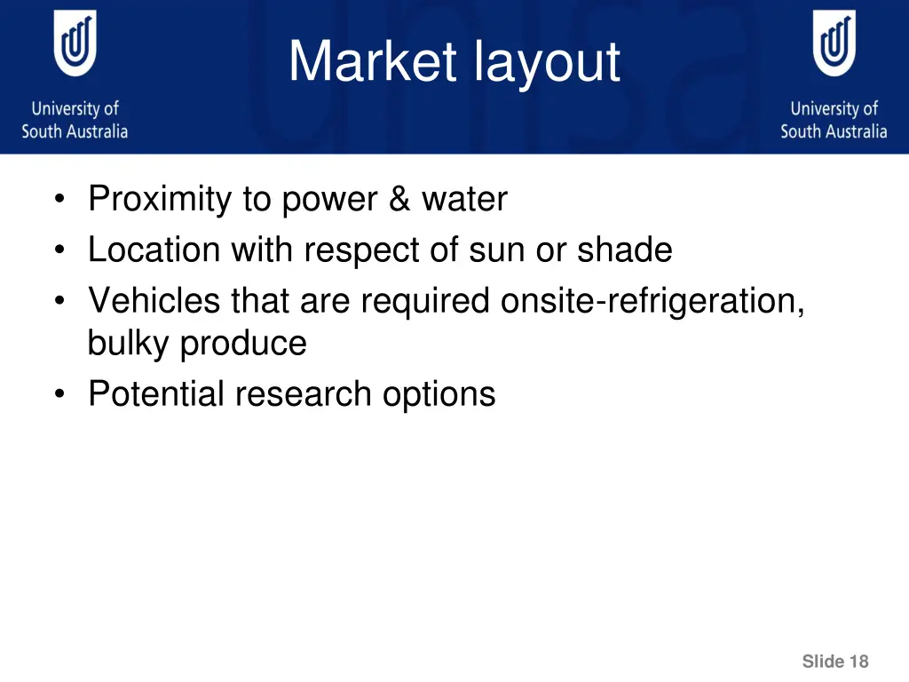 market layout