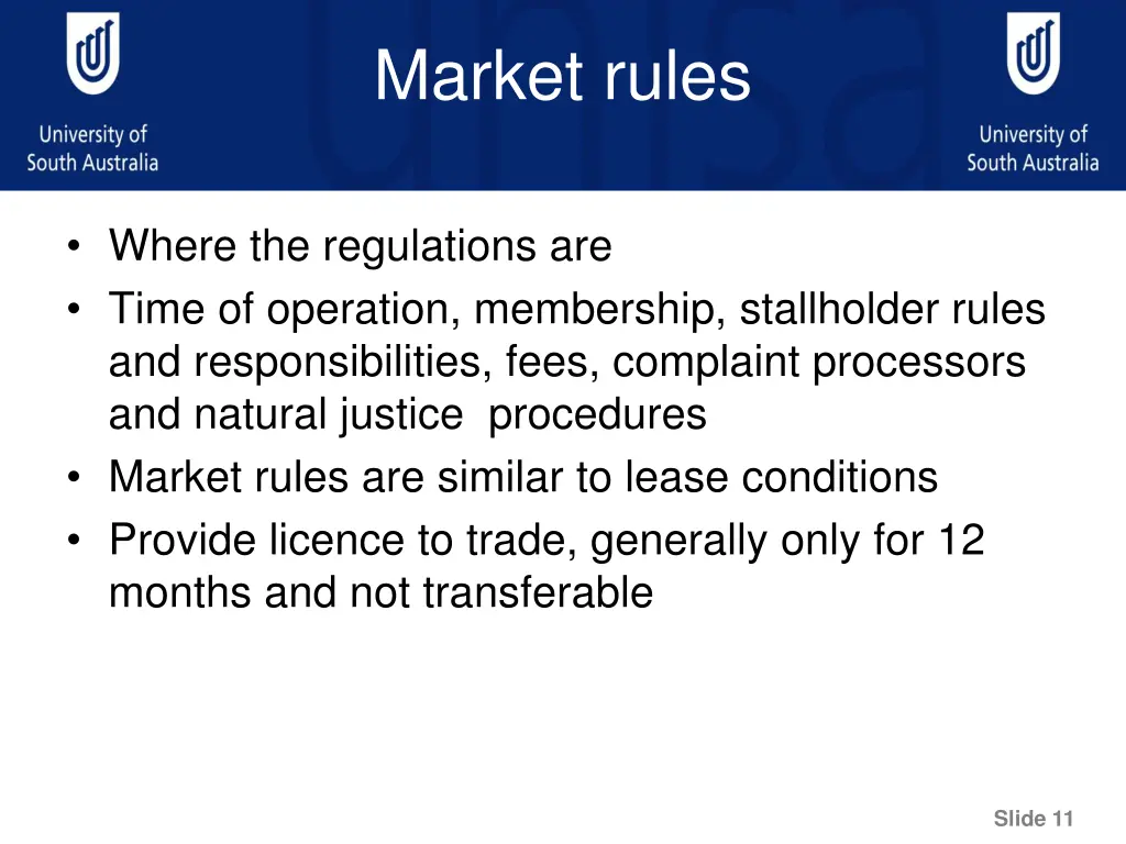 market rules