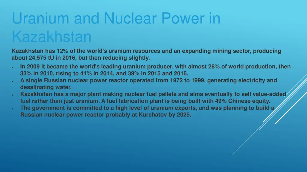 uranium and nuclear power in kazakhstan