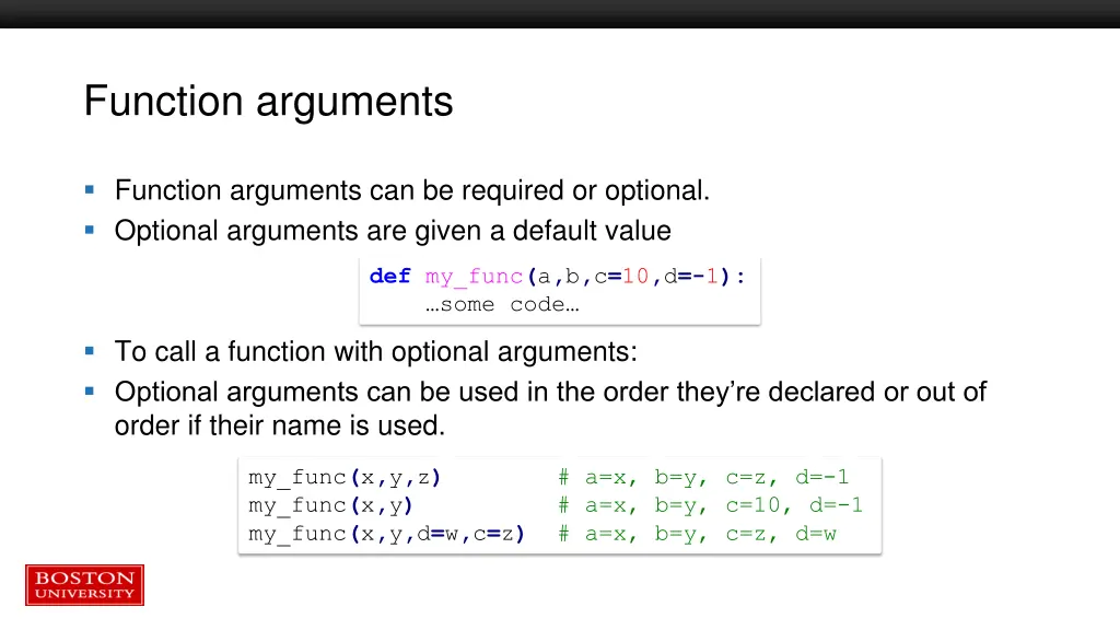 function arguments