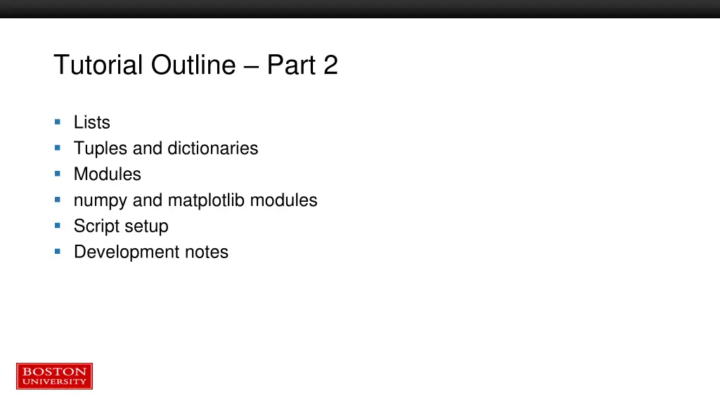 tutorial outline part 2