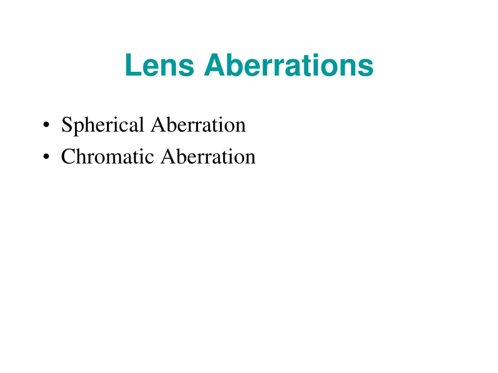 lens aberrations