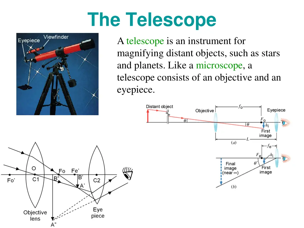 the telescope a telescope is an instrument