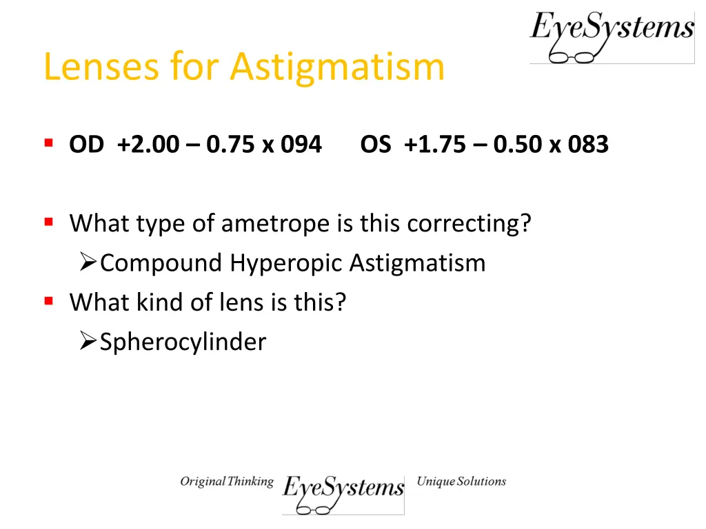 lenses for astigmatism