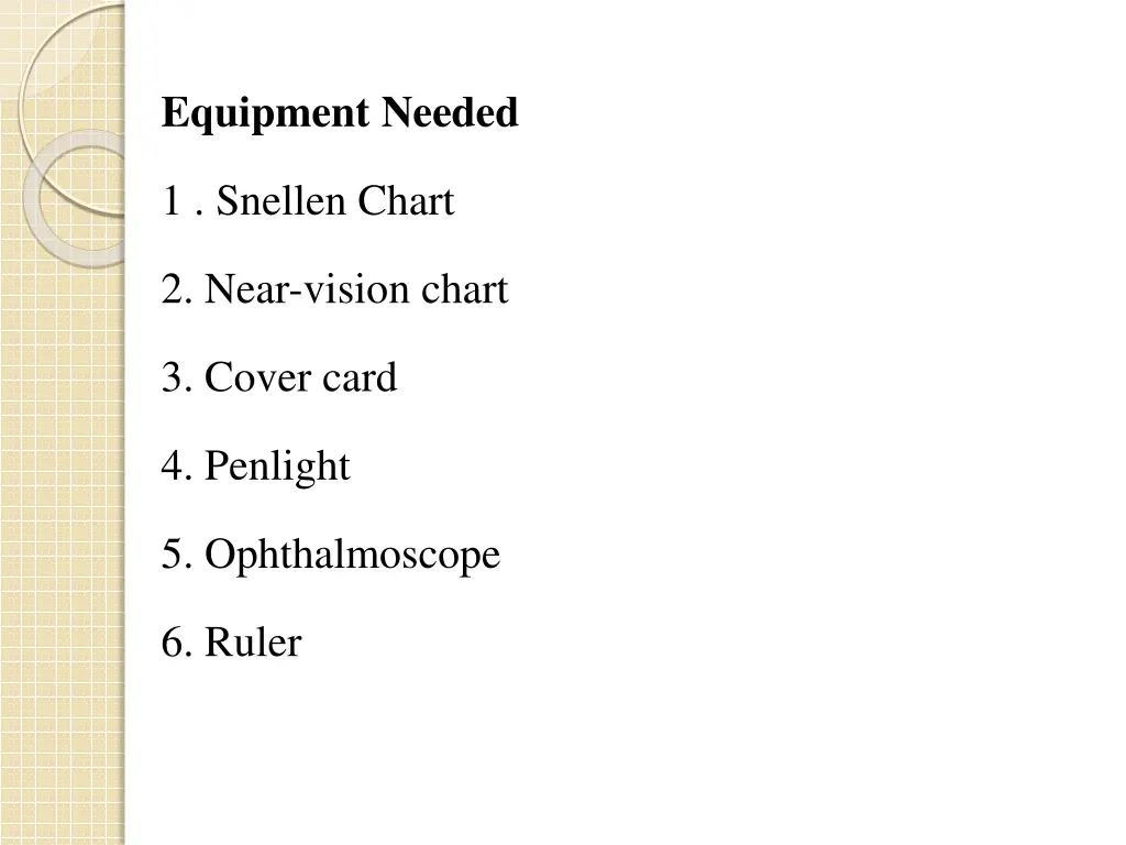 equipment needed