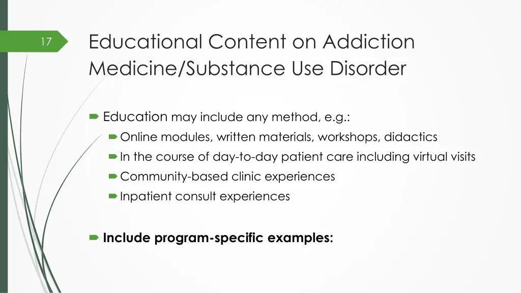 educational content on addiction medicine