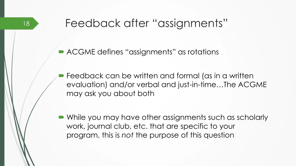 feedback after assignments