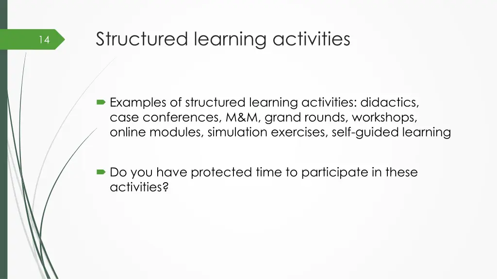 structured learning activities