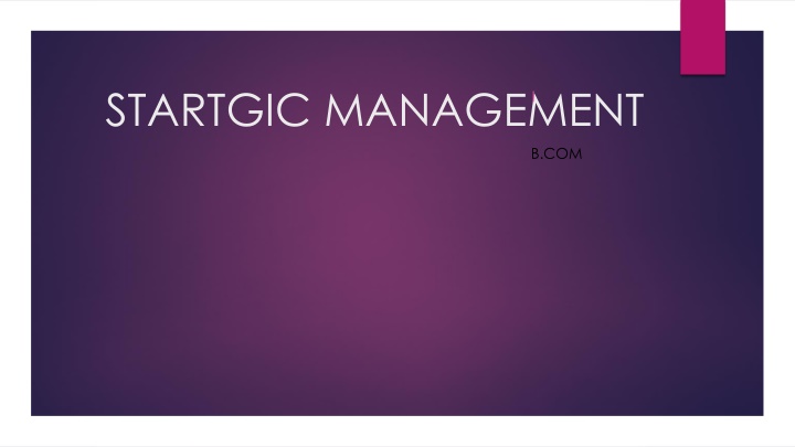 startgic management