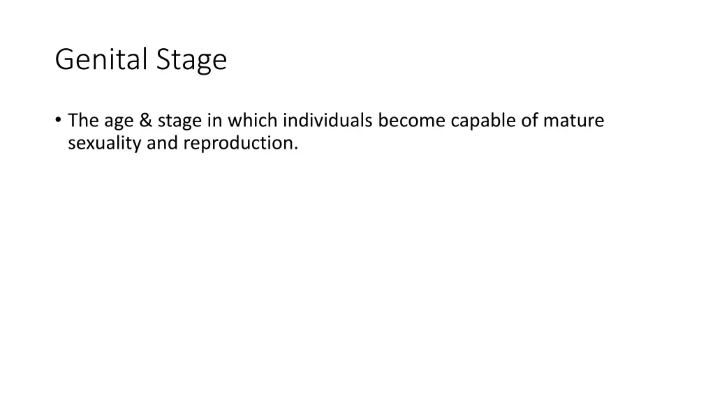 genital stage