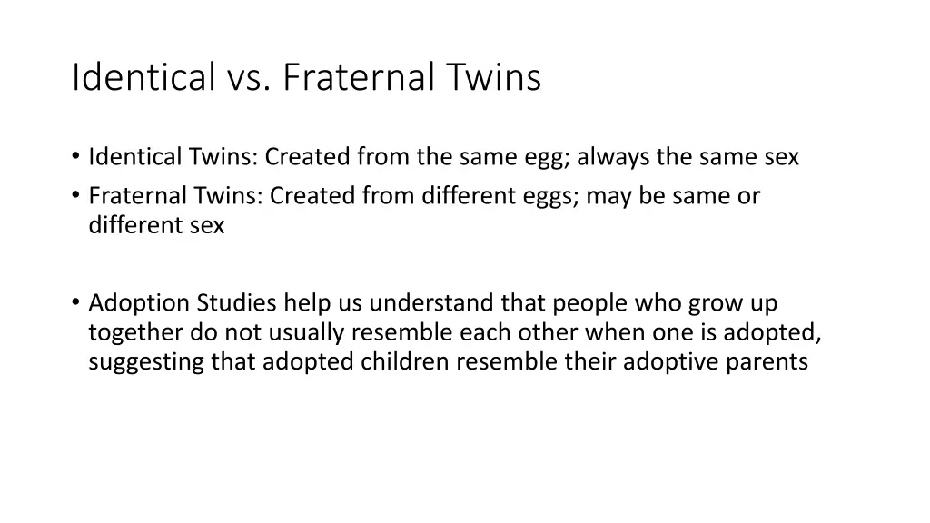 identical vs fraternal twins