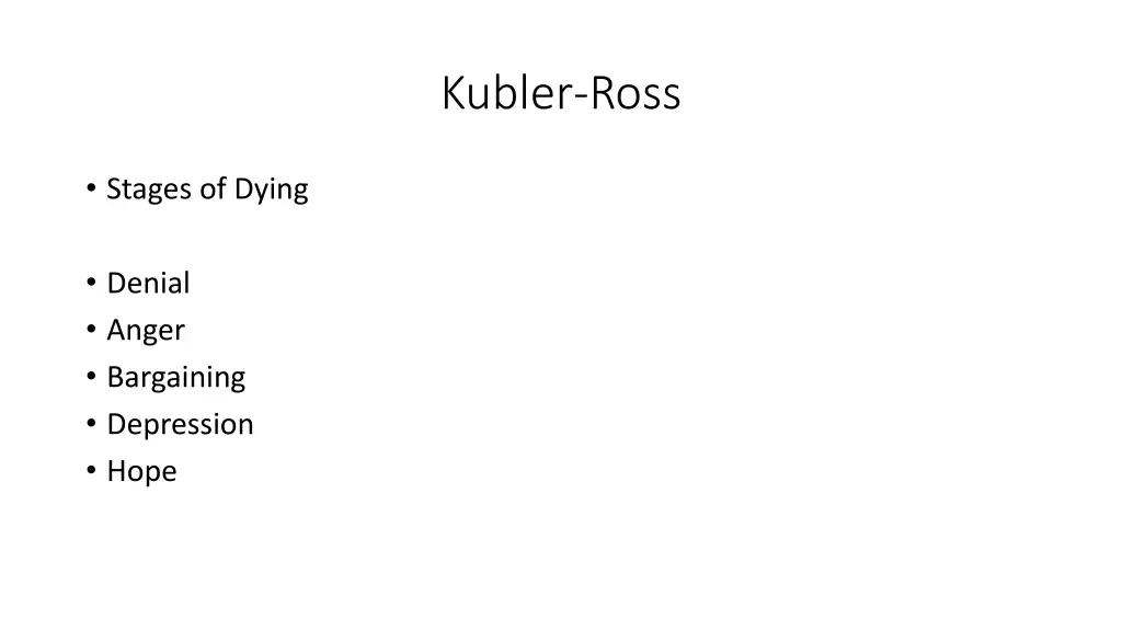 kubler ross