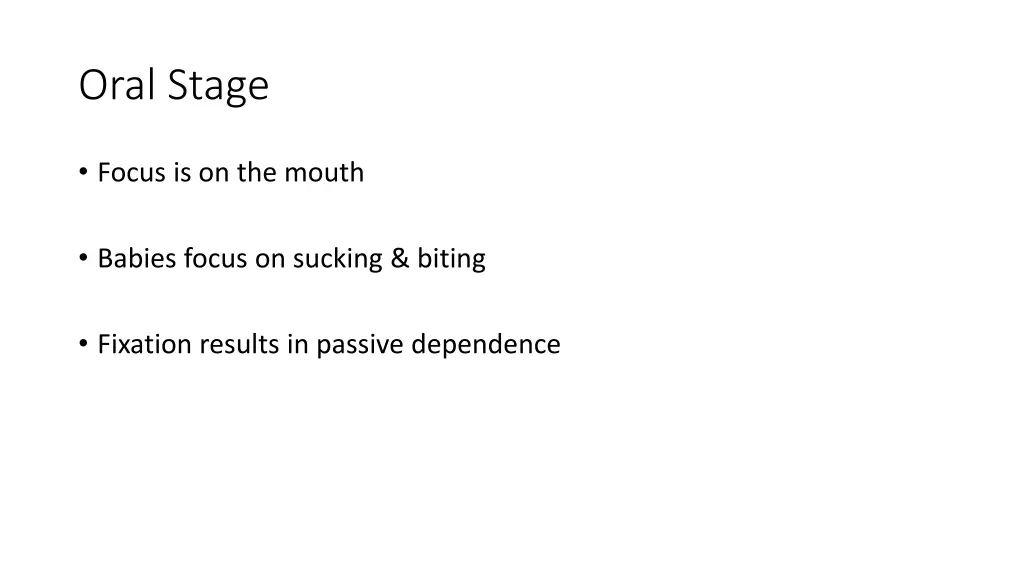 oral stage