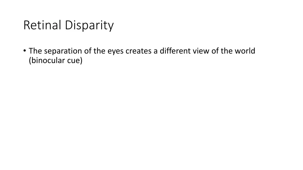 retinal disparity