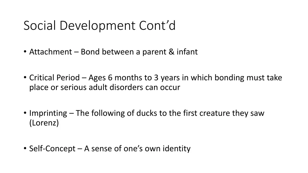 social development cont d