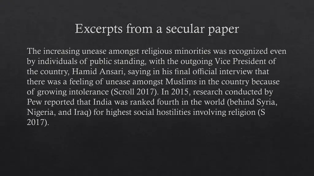 excerpts from a secular paper 1