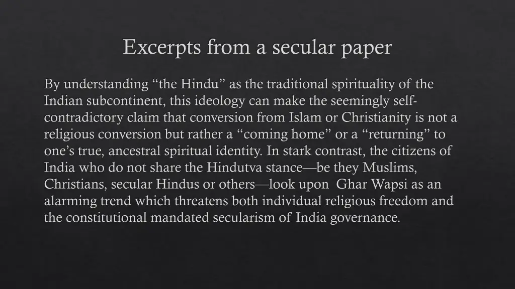 excerpts from a secular paper 2