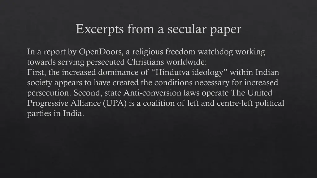 excerpts from a secular paper