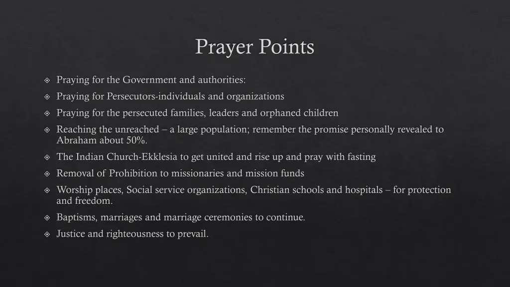 prayer points