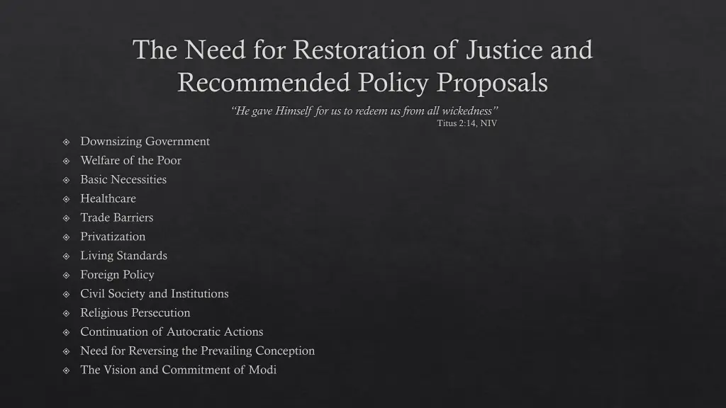 the need for restoration of justice