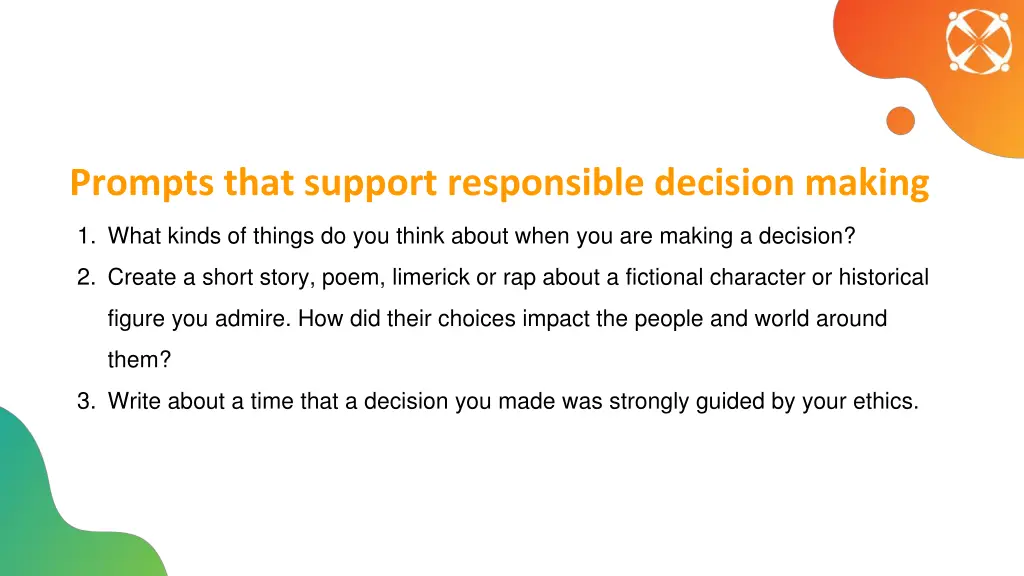 prompts that support responsible decision making