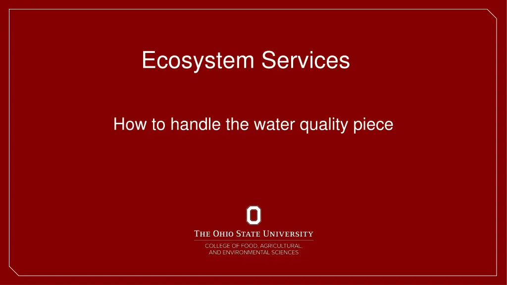 ecosystem services