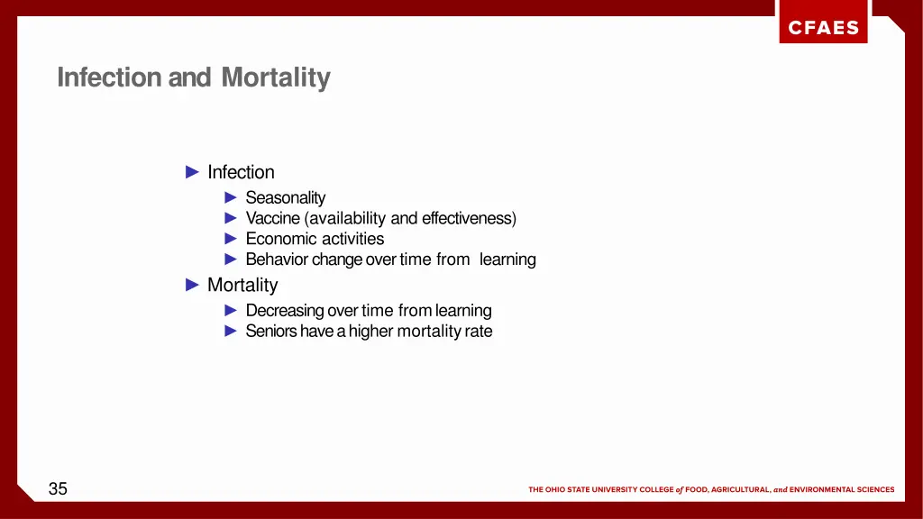 infection and mortality