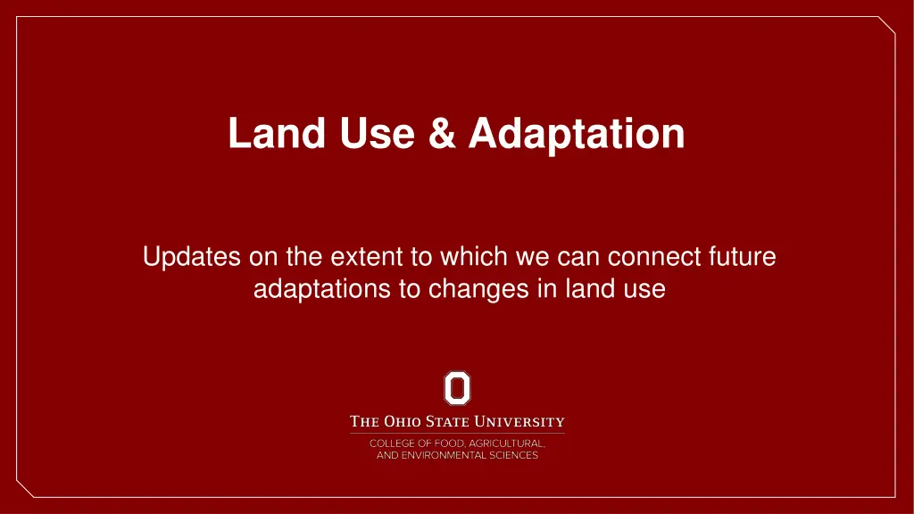 land use adaptation