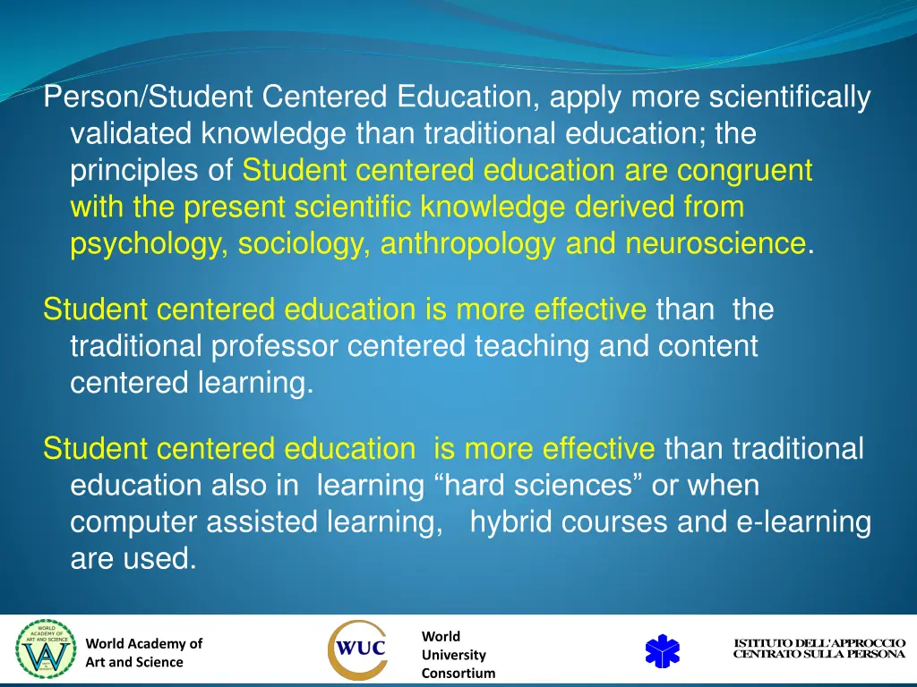 person student centered education apply more