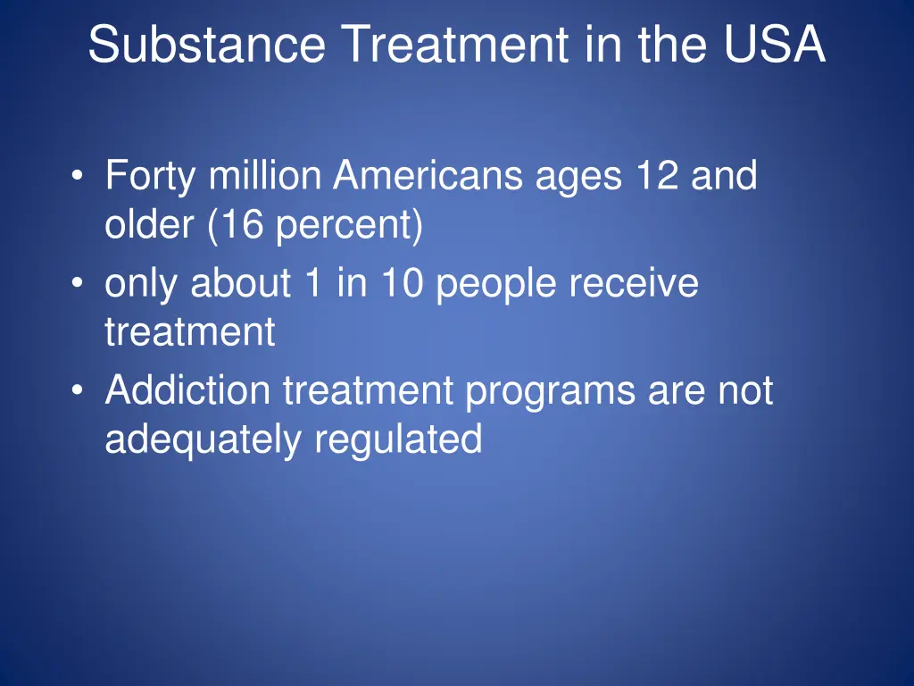 substance treatment in the usa