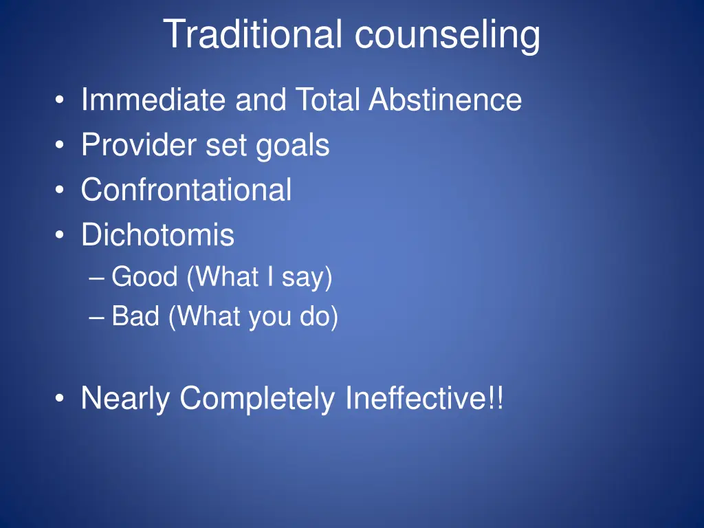 traditional counseling