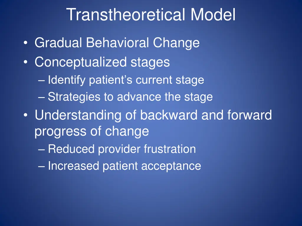 transtheoretical model