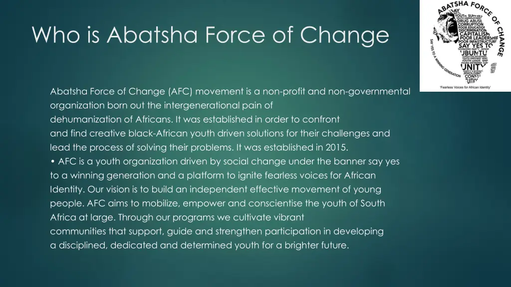 who is abatsha force of change