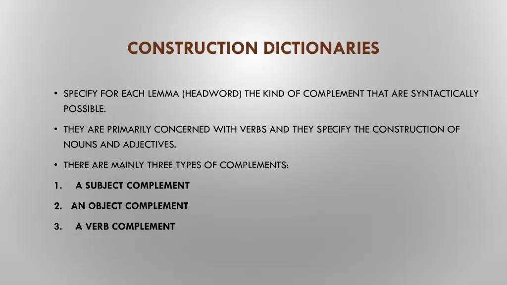 construction dictionaries