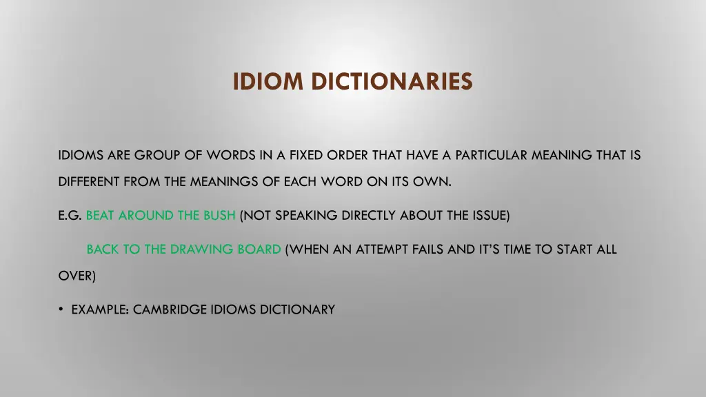 idiom dictionaries