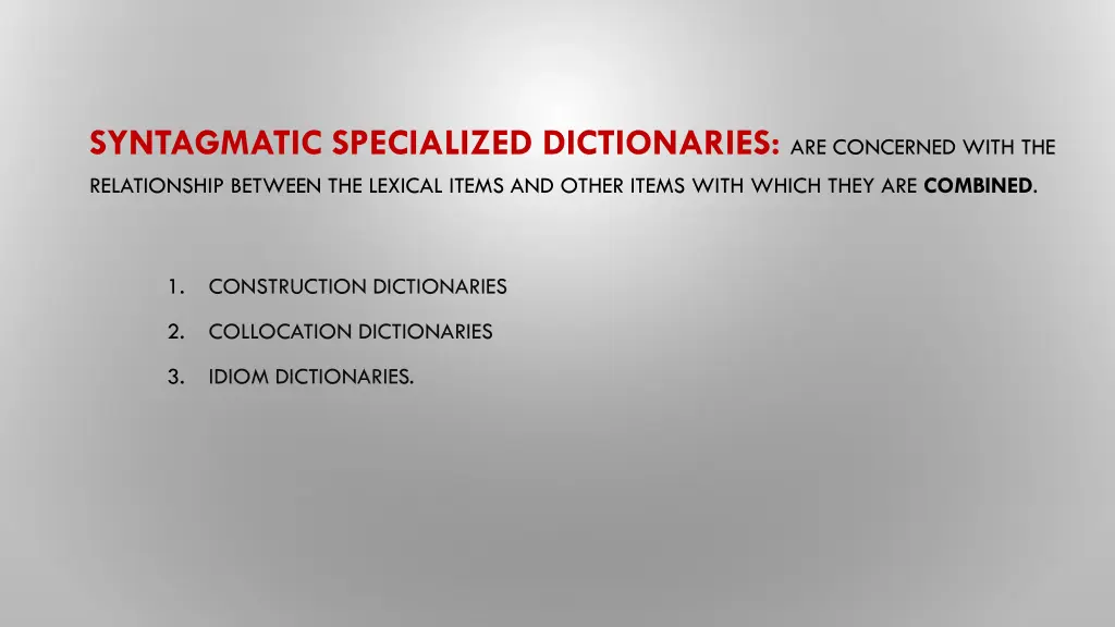 syntagmatic specialized dictionaries