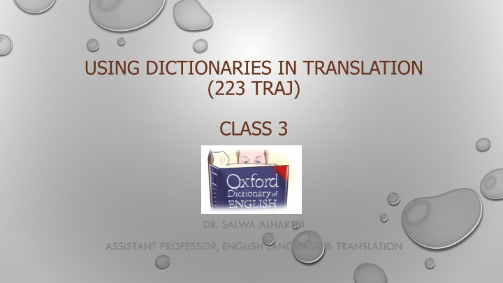 using dictionaries in translation 223 traj