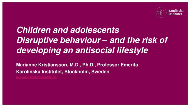 children and adolescents disruptive behaviour