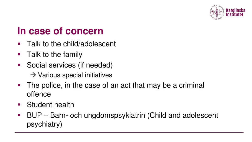 in case of concern talk to the child adolescent